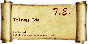 Tolnay Ede névjegykártya